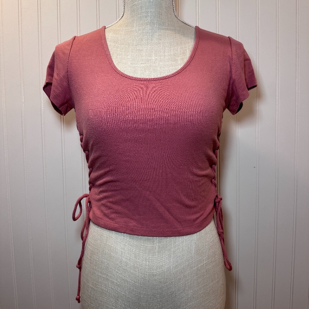 Short Sleeve Side Tie Top